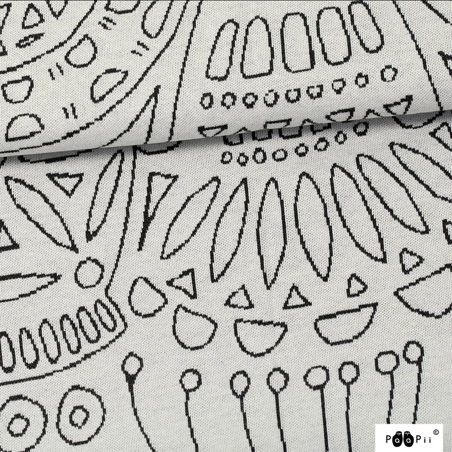 Organic Knit Jacquard - Distaff Patterned White