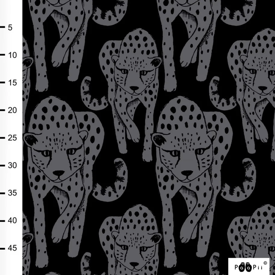Organic Jersey - Cheetah Dark Grey