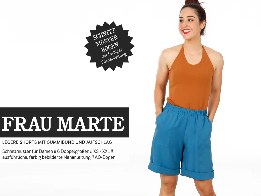 Frau Marte Shorts mit Aufschlag - Studio Schnittreif Schnittmuster