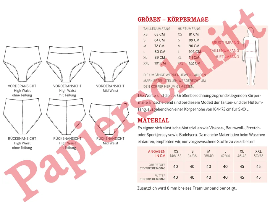 Frau April Panties und Bikinihose - Studio Schnittreif Schnittmuster
