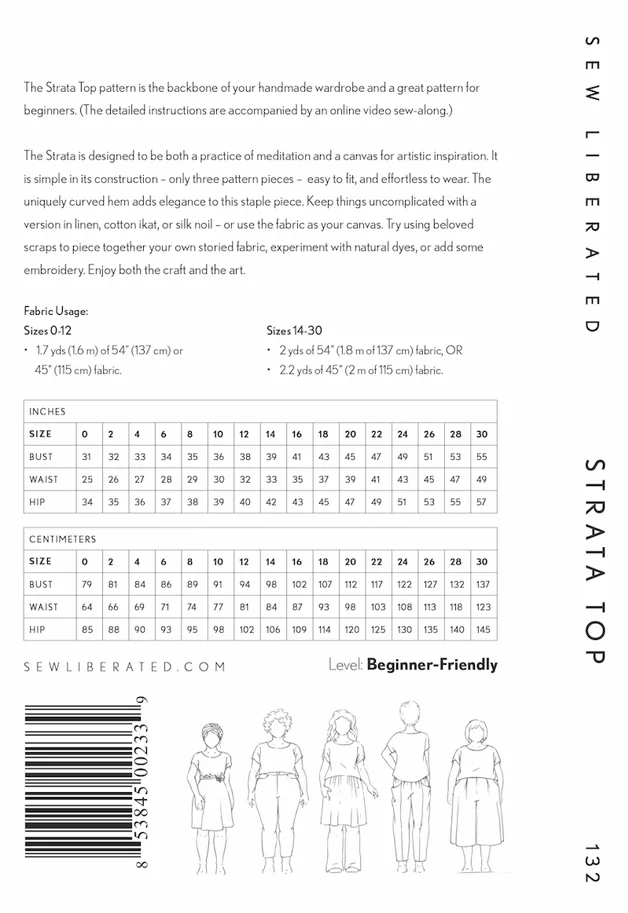 Strata Top - Sew Liberated Sewing Pattern (English)
