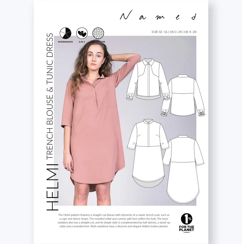 Helmi Blouse and Dress - Named Clothing Sewing Pattern (English)