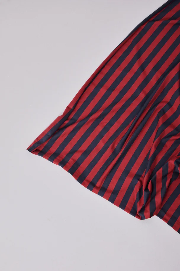 Tencel Modal Nova Stripe Jersey - Dark Navy Berry