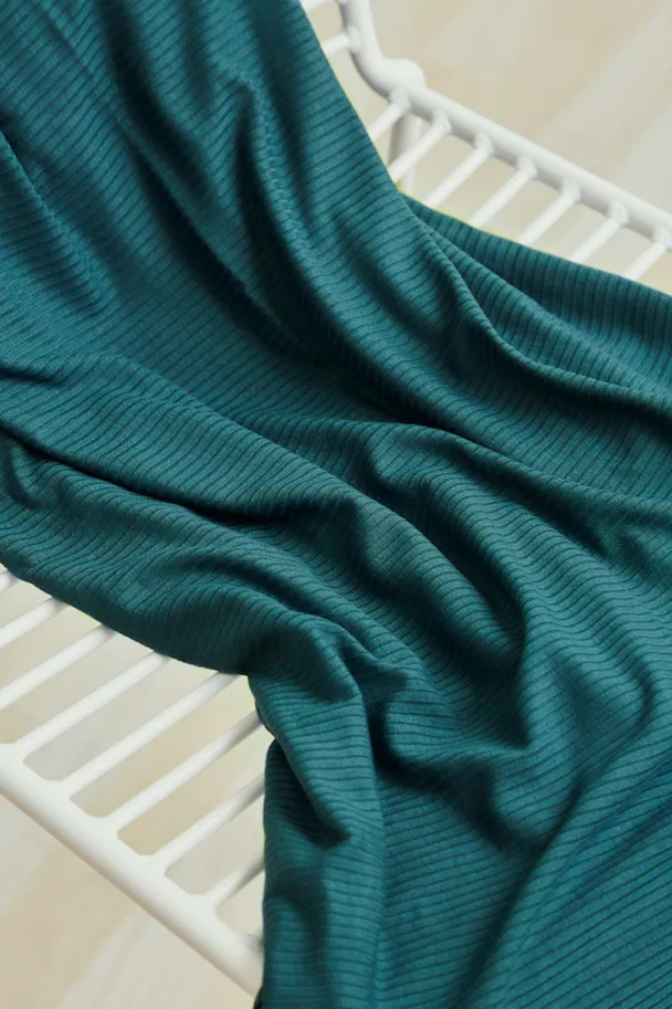 Tencel Modal Derby Ribbed Jersey - Pond Teal