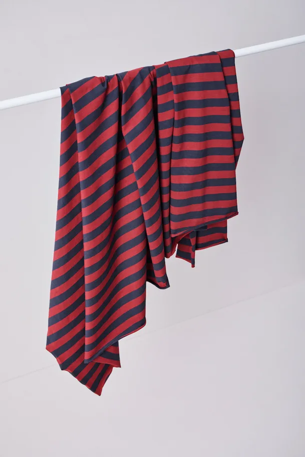 Tencel Modal Nova Stripe Jersey - Dark Navy Berry