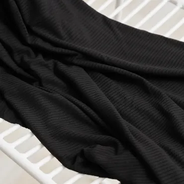 Tencel Modal Derby Ribbed Jersey - Black