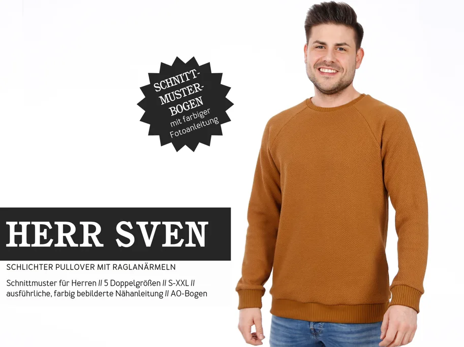 Herr Sven Pullover mit Raglanärmeln - Studio Schnittreif Schnittmuster