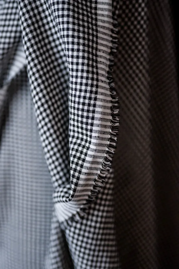 Tencel Seersucker - Gingham Black White