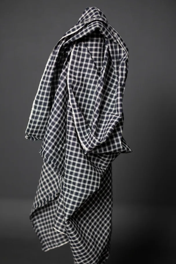 Indian Cotton - Bessie Check Black White