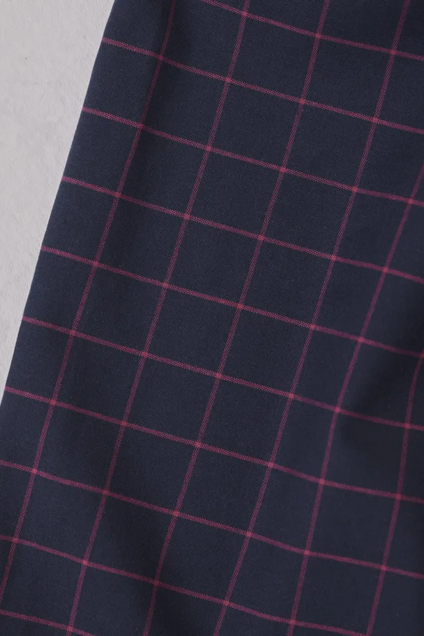 Bio Baumwolle Organic Grid Cotton - Night Fuchsia