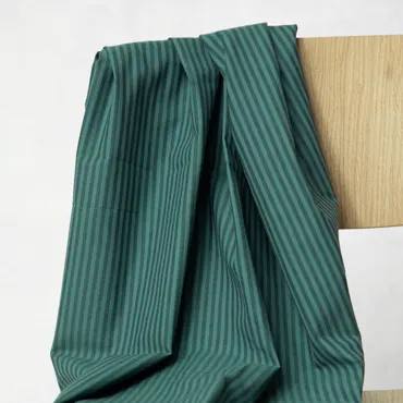 Bio Baumwolle Organic Stripe Cotton - Chalky Green Night