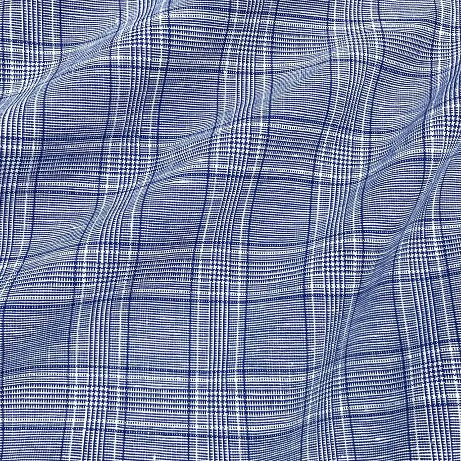 Organic Linen-Wool - Glencheck Blue