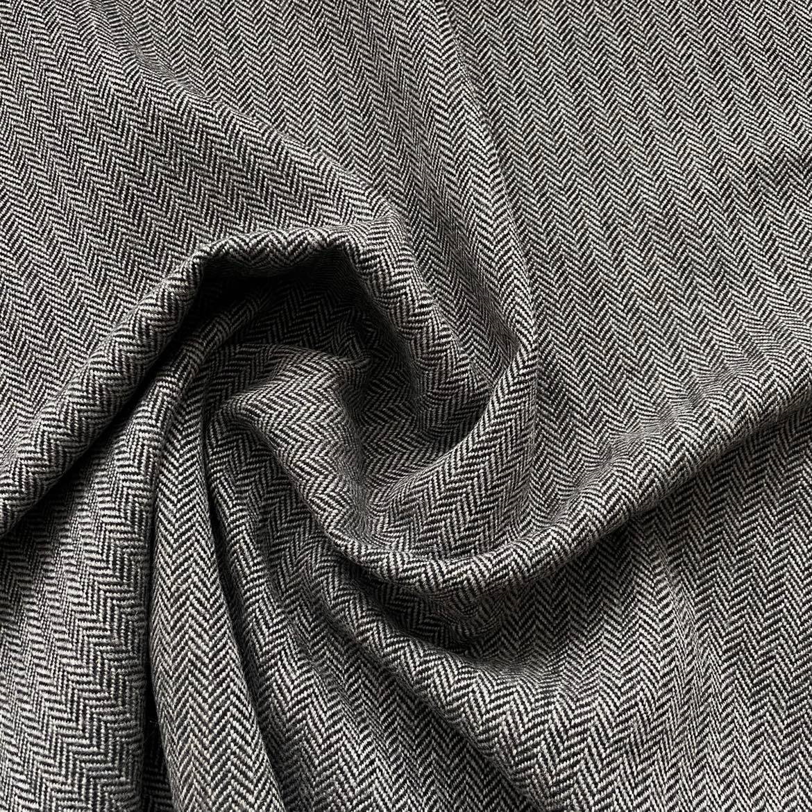 Wollstoff Mit Fischgrätenmuster – Dunkelgrau, 150x100 Cm, Warm, Weich – Ideal Für Jacken, Röcke & Polster, Nähen