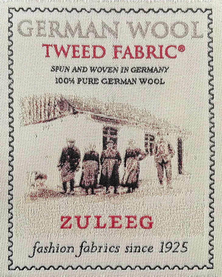 Wool Fabric German Tweed - Herringbone Aschenputtel Black-White