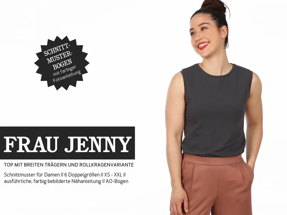 Frau Jenny Basic Top mit oder ohne Rollkragen - Studio Schnittreif Schnittmuster
