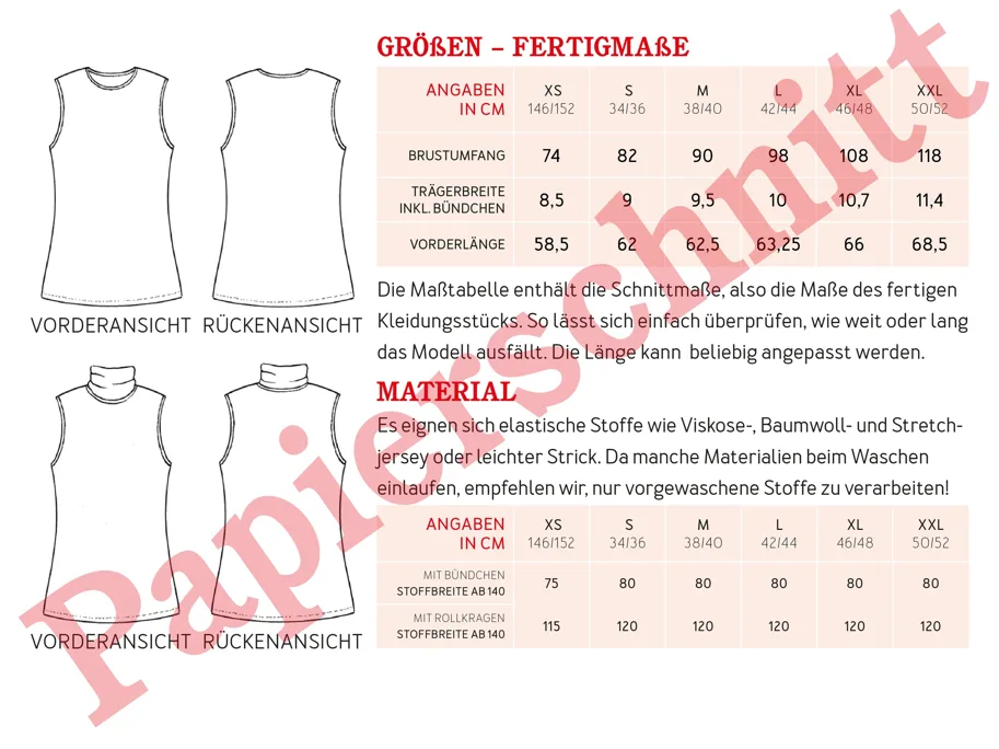 Frau Jenny Basic Top mit oder ohne Rollkragen - Studio Schnittreif Schnittmuster