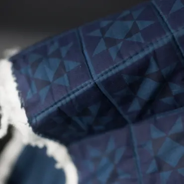 Bio Quilted Indian Cotton - Sawtooth Indigo