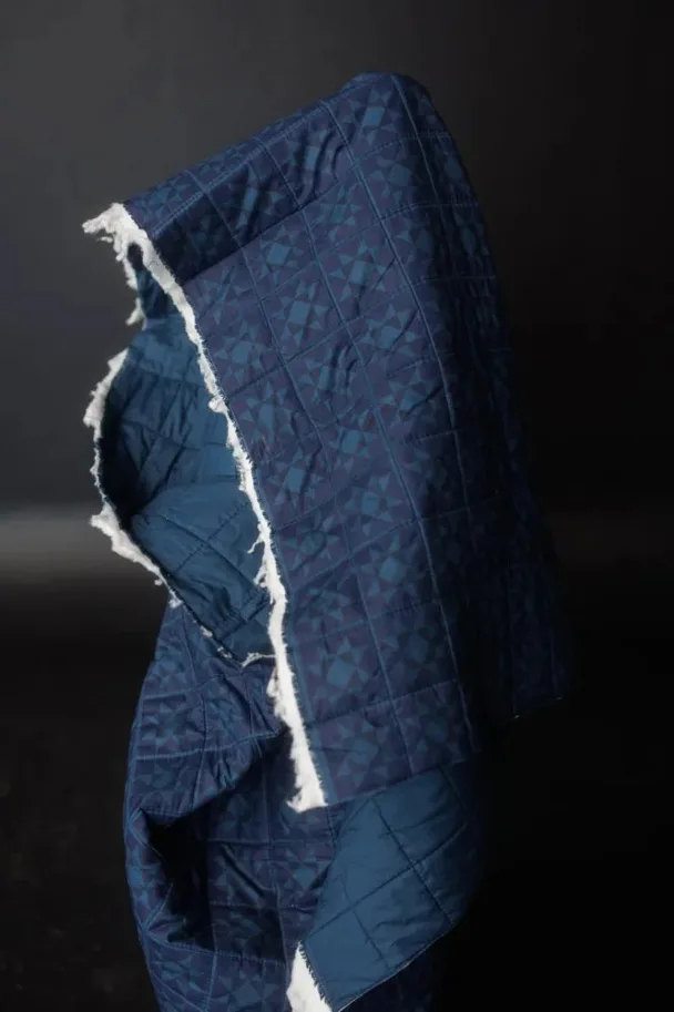 Bio Quilted Indian Cotton - Sawtooth Indigo
