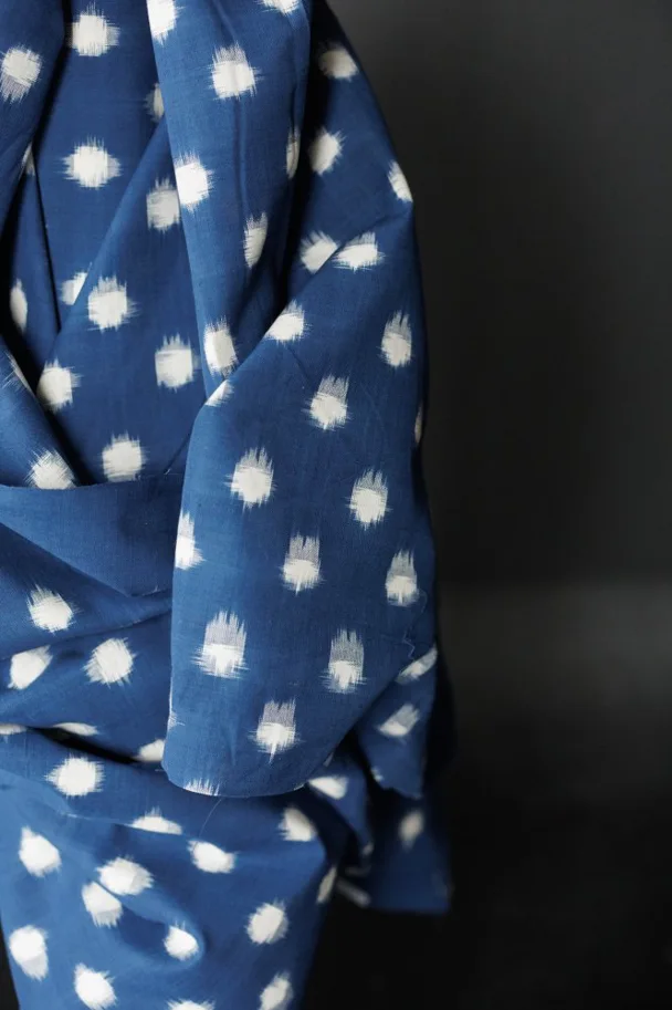 Indian Ikat - Polka Indigo