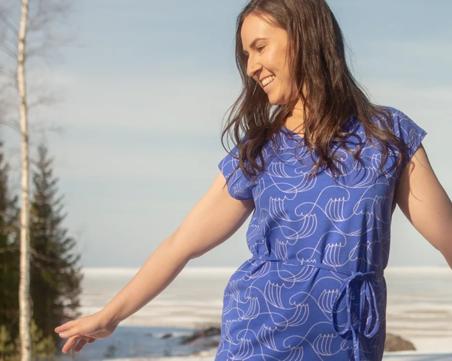 Organic Jersey - Sea Waves Blue