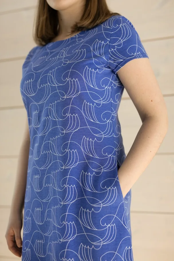 Organic Jersey - Sea Waves Blue
