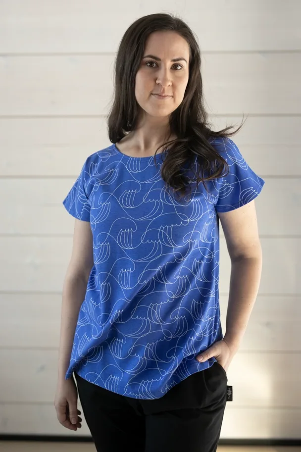 Organic Jersey - Sea Waves Blue