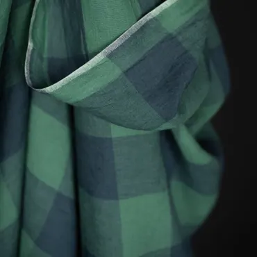 Linen Washed - Elba Green Blue Gingham
