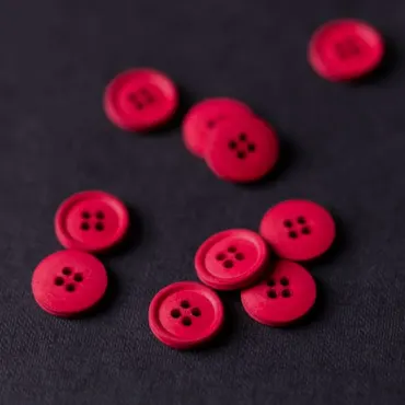 Organic Cotton Button 15mm - Demon Scarlet (Pink)