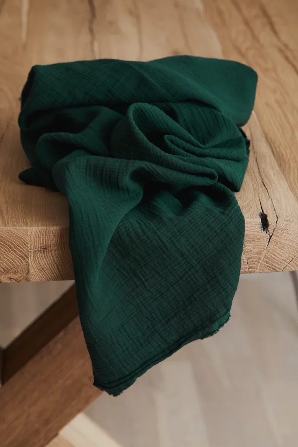 Bio Double Gauze - Uni Bottle Green