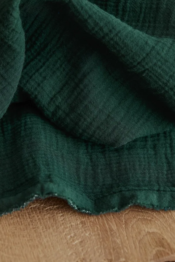 Bio Double Gauze - Uni Bottle Green