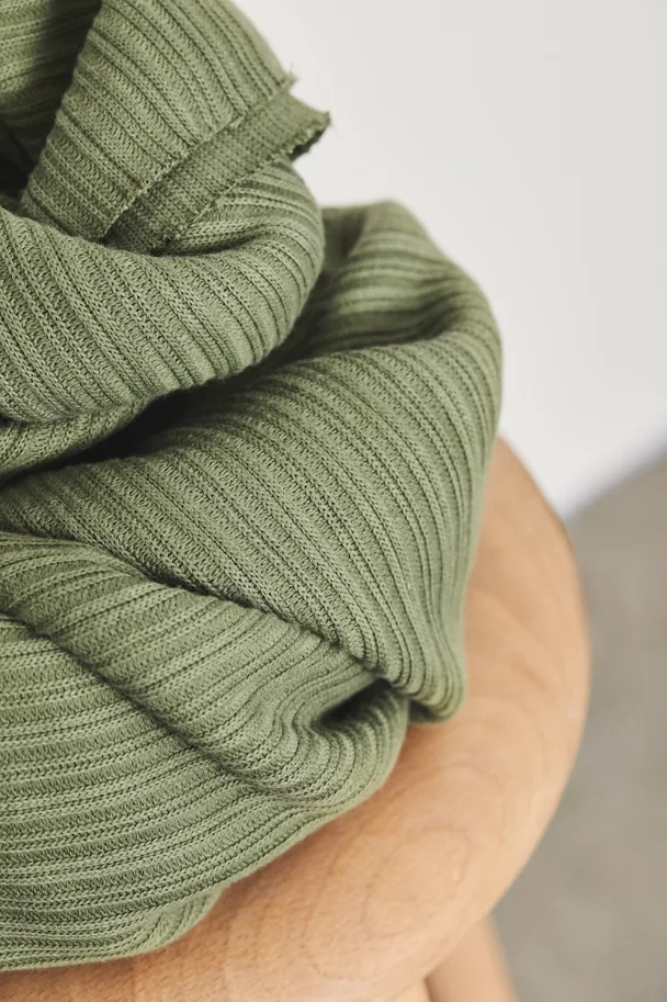 Organic Heavy Knit Selanik - Olive Green