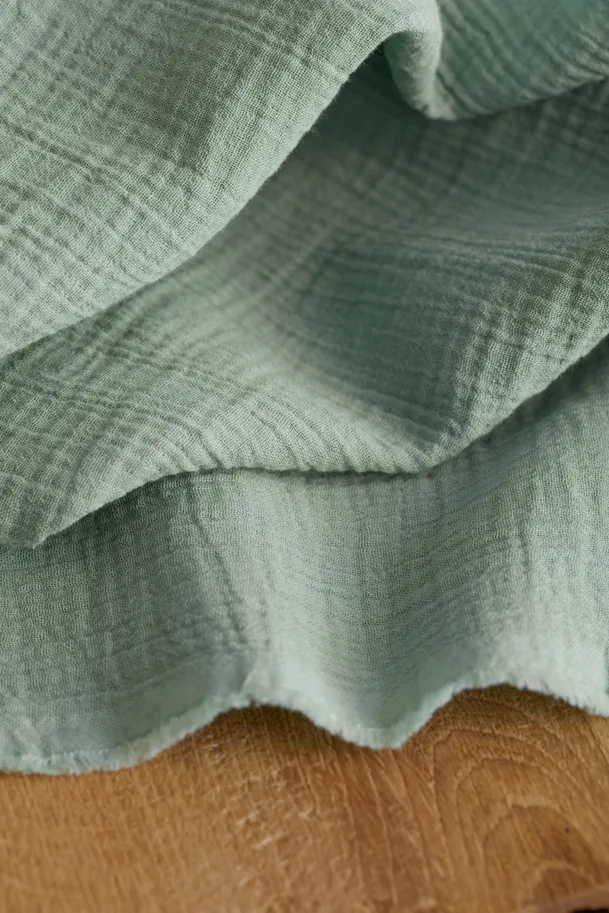 Bio Double Gauze - Uni Sage Green