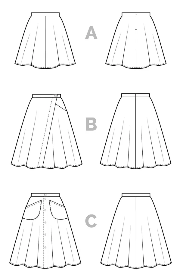 Fiore Skirt - Closet Core Sewing Pattern (English)