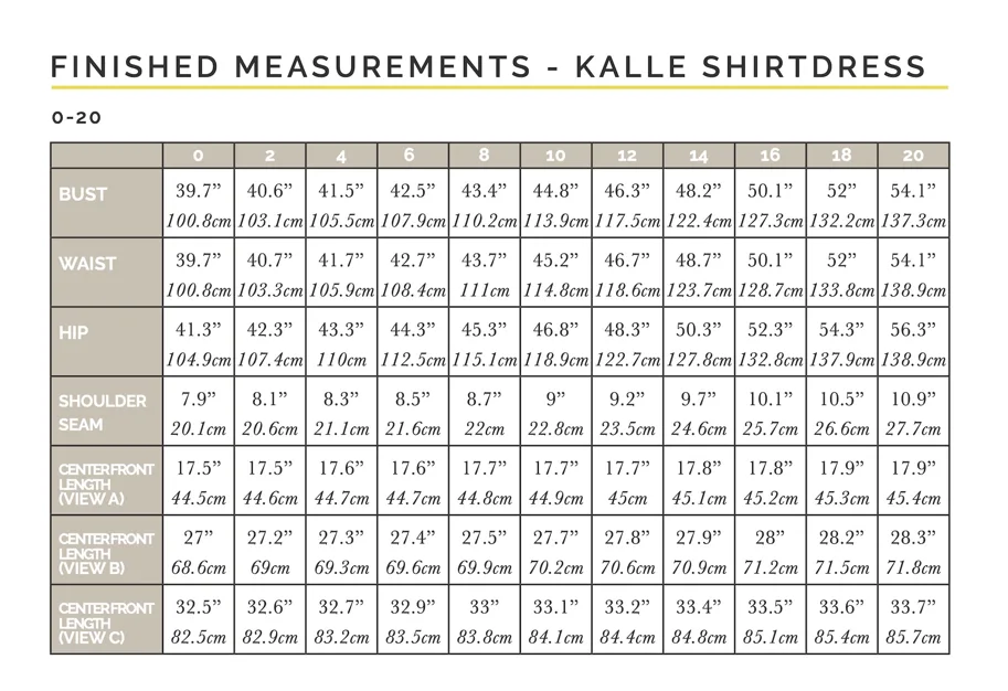 Kalle Shirt and Dress - Closet Core Schnittmuster (Englisch)