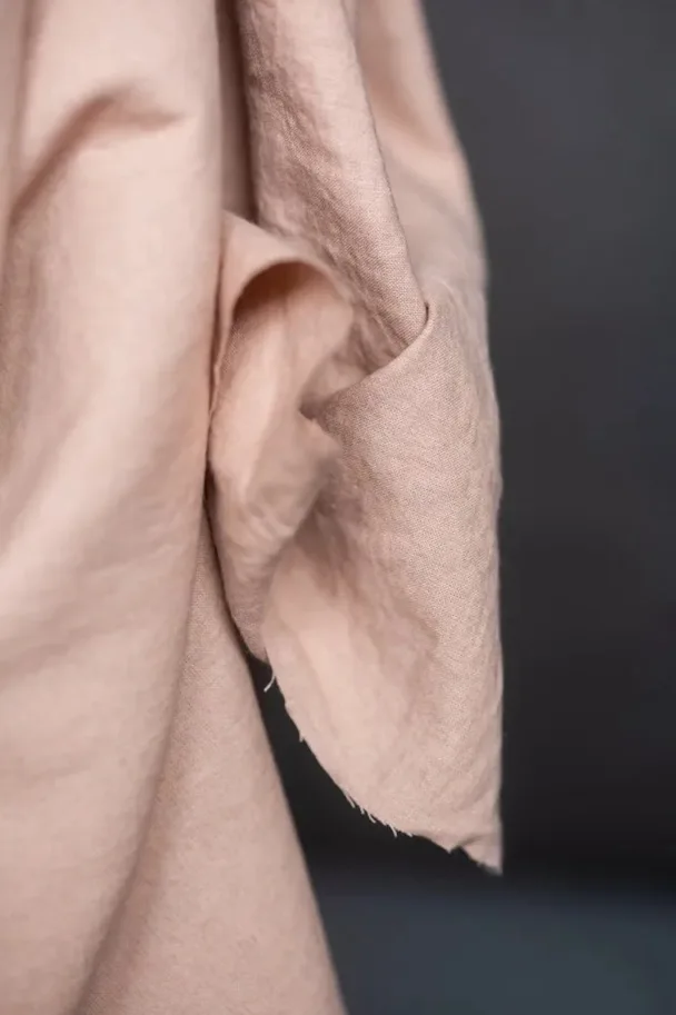 Organic Cotton Linen - Portrait Pink