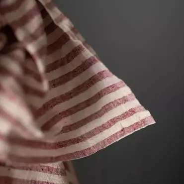 Bio Indian Cotton - Red Dust Slub Stripe