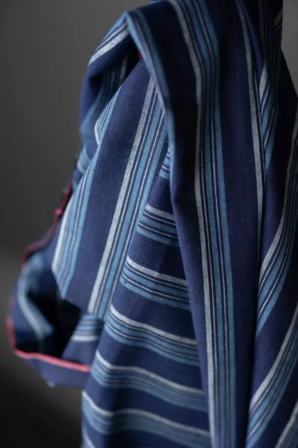 Organic Indian Cotton - Union Stripe Indigo
