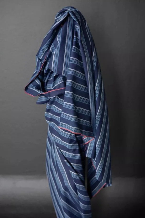 Organic Indian Cotton - Union Stripe Indigo