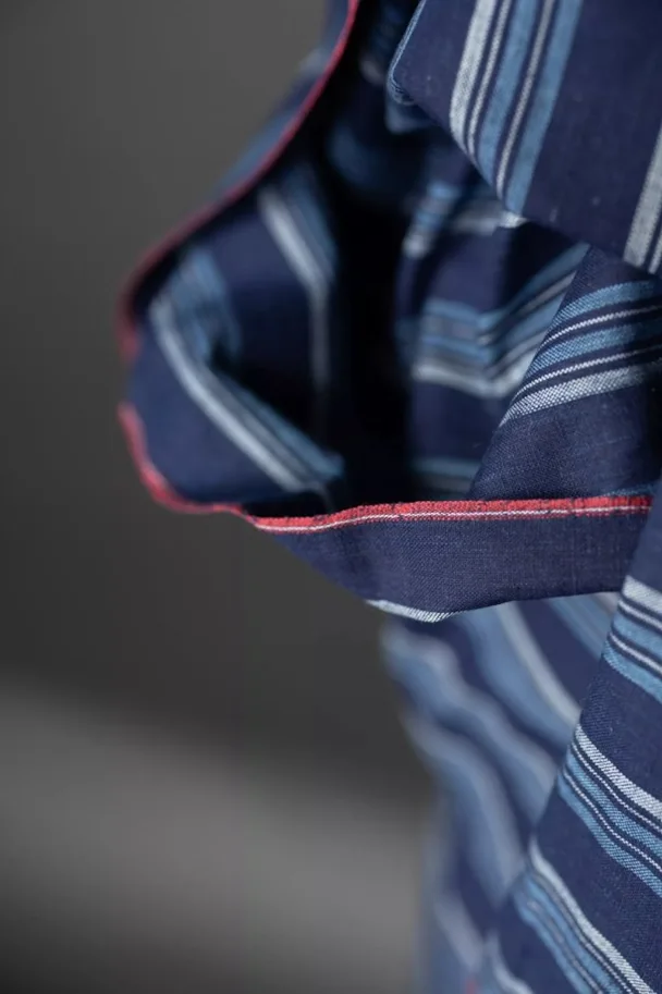 Organic Indian Cotton - Union Stripe Indigo