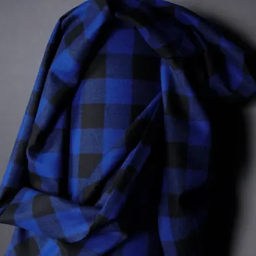 Wollstoff Deadstock - Blue Tang Check
