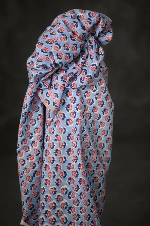 Bio Indian Blockprint - Perry Pip Light Blue