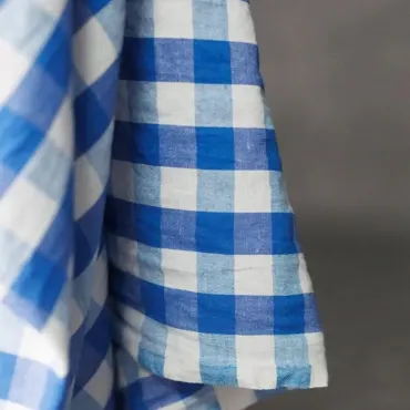 Linen Cotton - Kingsley Garden Party Blue Check