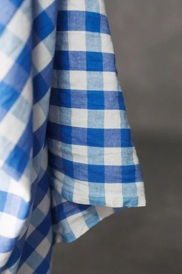 Linen Cotton - Kingsley Garden Party Blue Check