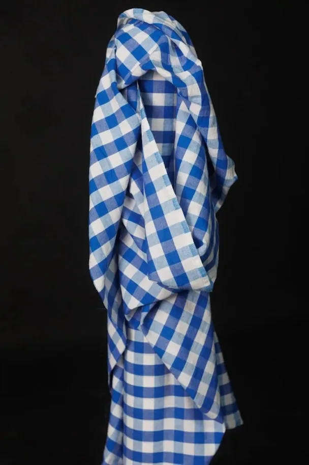 Linen Cotton - Kingsley Garden Party Blue Check