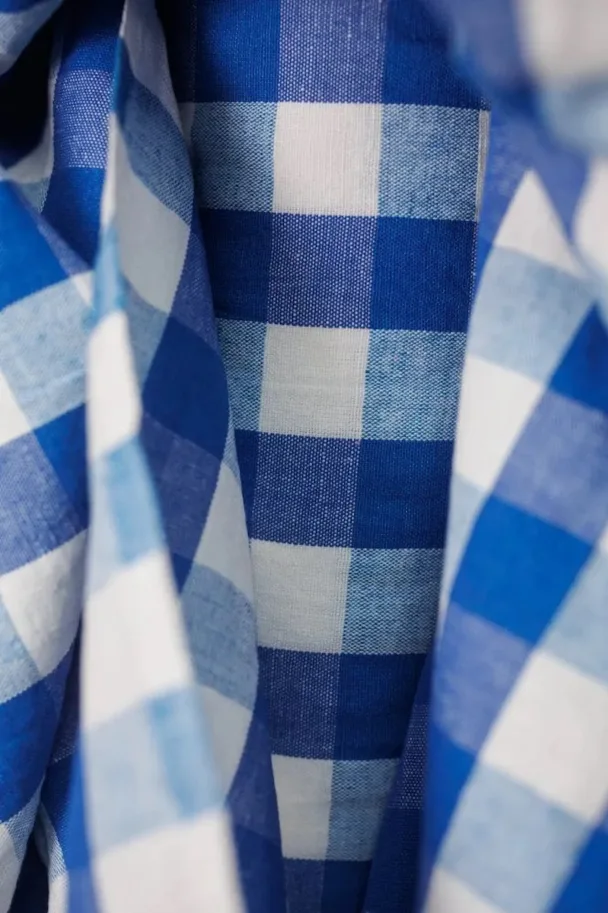 Linen Cotton - Kingsley Garden Party Blue Check