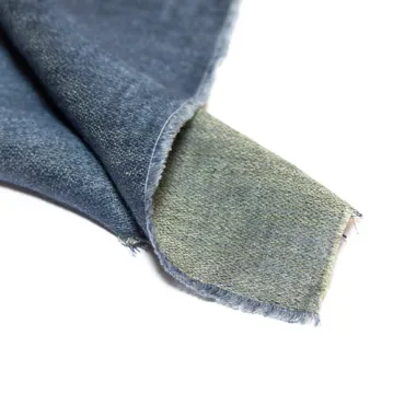 Leinen Satin Double Face - Blau Hellgold