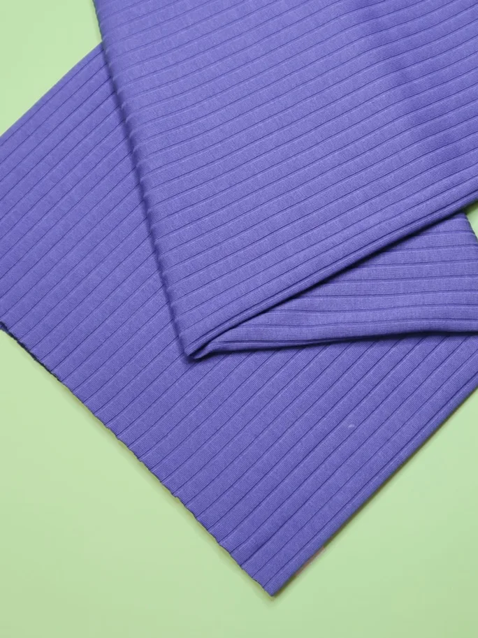 Organic Wide Derby Rib Jersey - Violet Blue
