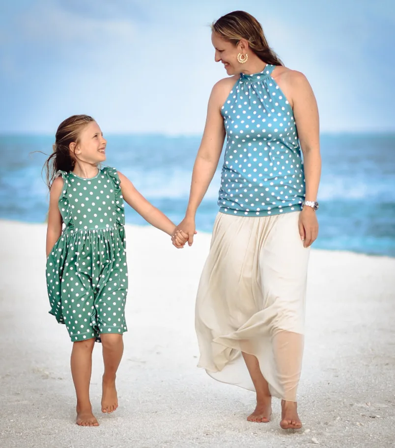 Organic Jersey - Pretty Woman Beach House Blue