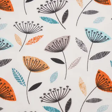 Organic Jersey - Retro Flowers White