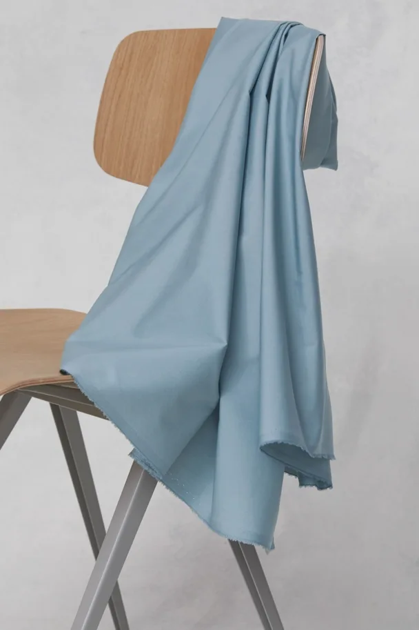 Organic Cotton Papertouch Poplin - Faded Blue